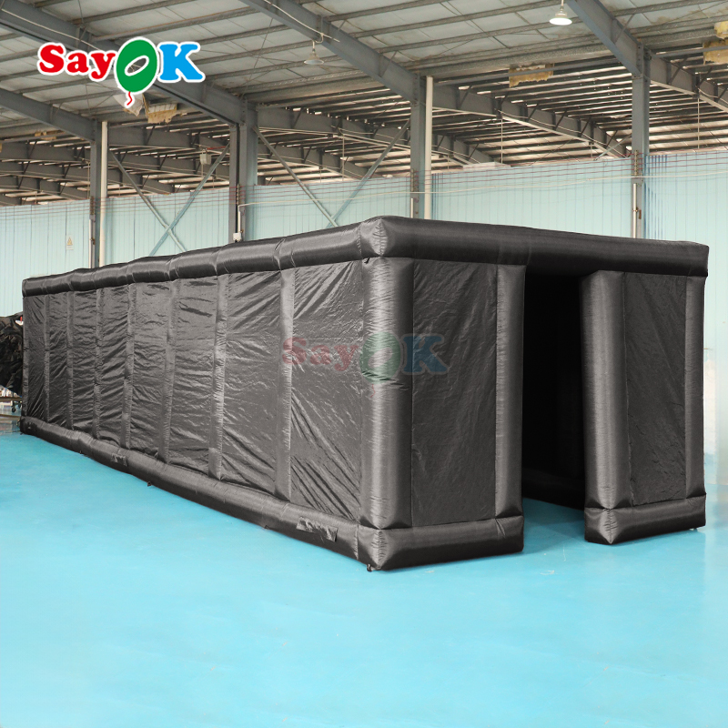 black inflatable maze